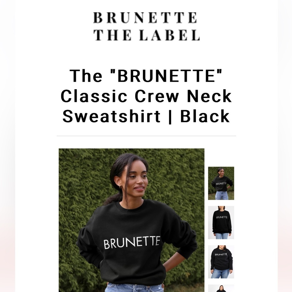 Brunette The Label "Brunette" Classic Crewneck size XS/S - Picture 2 of 5